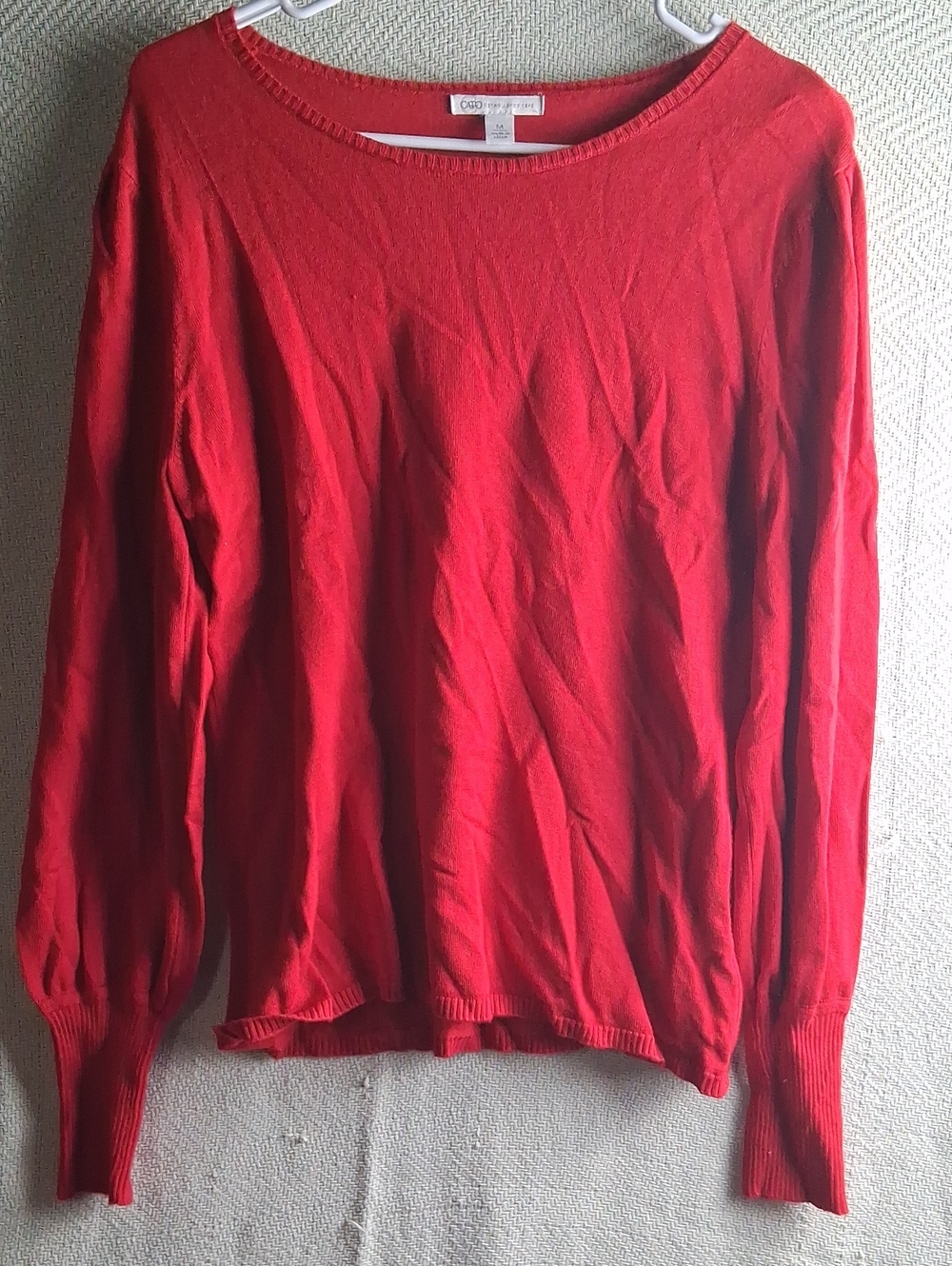 Coldwater Creek Vibrant Red Scoop Neck Sweater